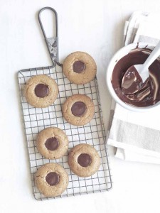 Guittard_Peanut Butter Dark Chocolate Thumbprint Cookies